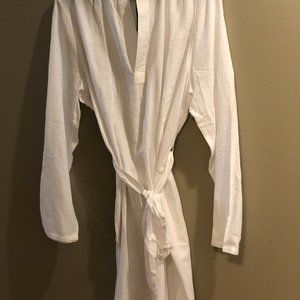 New White Longline Shirt with Belt Sz Small